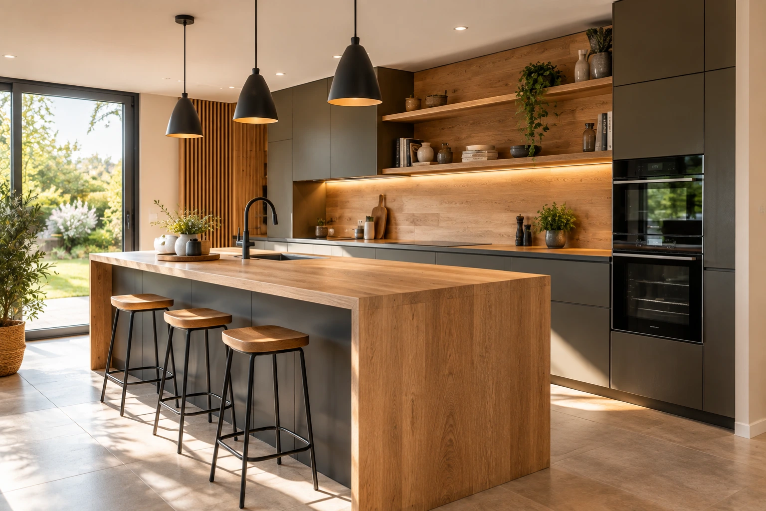 Cuisine sur mesure réalisée par un menuisier à Châteaugiron